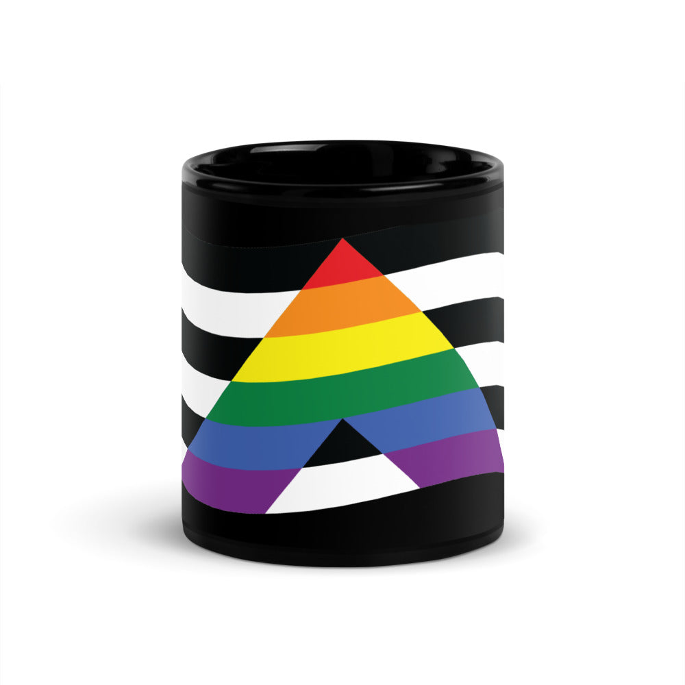 Ally Flag Black Glossy Mug 15 ounce