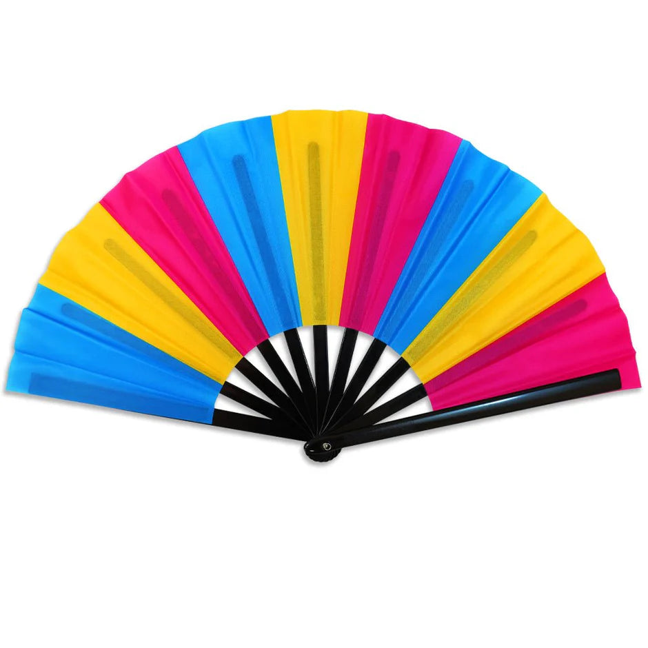 Pansexual Pan Pride Large Clacking Fan. XLarge 25 inch fan